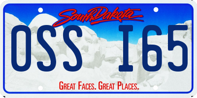 SD license plate 0SSI65