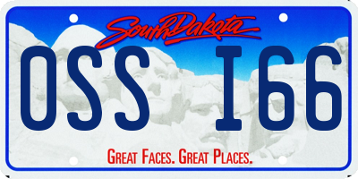 SD license plate 0SSI66