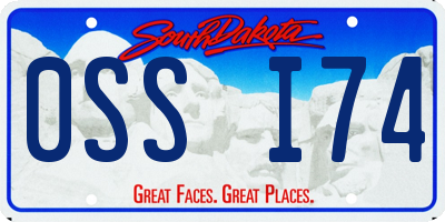 SD license plate 0SSI74