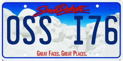 SD license plate 0SSI76
