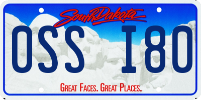 SD license plate 0SSI80