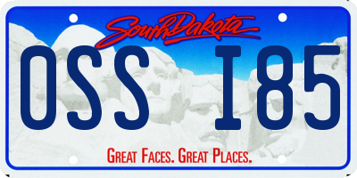 SD license plate 0SSI85