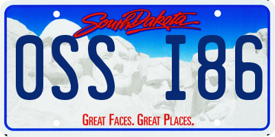 SD license plate 0SSI86