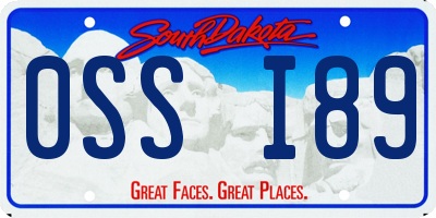 SD license plate 0SSI89