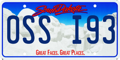 SD license plate 0SSI93