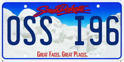 SD license plate 0SSI96