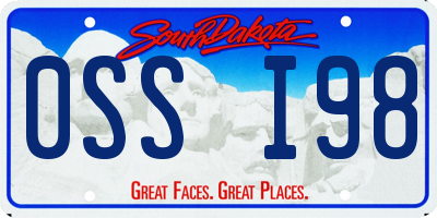 SD license plate 0SSI98