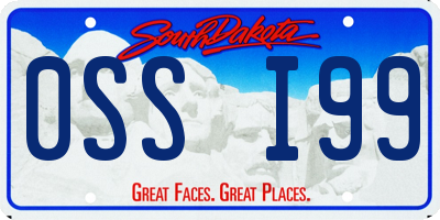 SD license plate 0SSI99