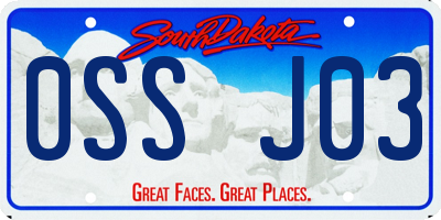 SD license plate 0SSJ03