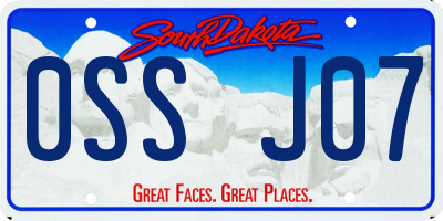 SD license plate 0SSJ07