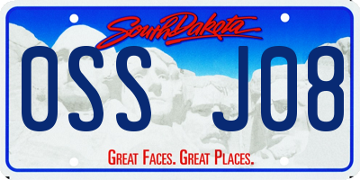 SD license plate 0SSJ08