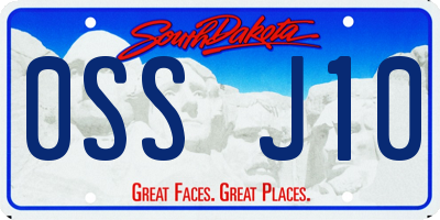 SD license plate 0SSJ10
