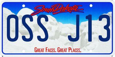 SD license plate 0SSJ13