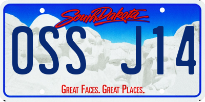 SD license plate 0SSJ14