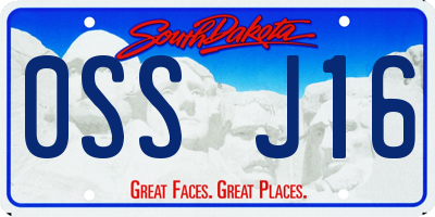 SD license plate 0SSJ16