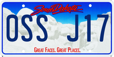 SD license plate 0SSJ17
