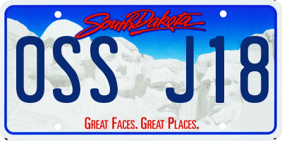 SD license plate 0SSJ18