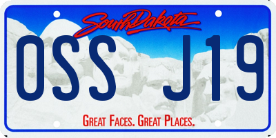 SD license plate 0SSJ19