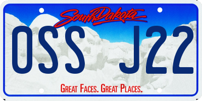 SD license plate 0SSJ22