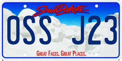 SD license plate 0SSJ23