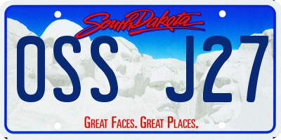 SD license plate 0SSJ27
