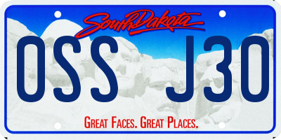 SD license plate 0SSJ30