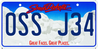 SD license plate 0SSJ34
