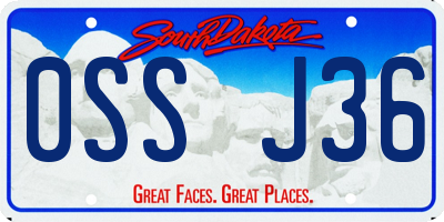 SD license plate 0SSJ36