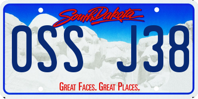 SD license plate 0SSJ38