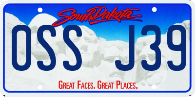 SD license plate 0SSJ39