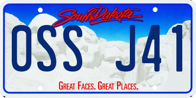 SD license plate 0SSJ41