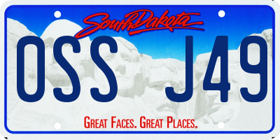 SD license plate 0SSJ49