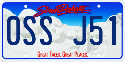 SD license plate 0SSJ51