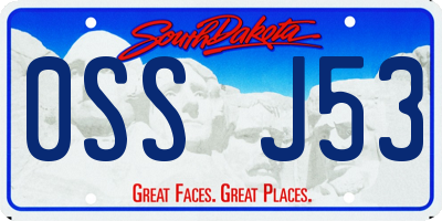 SD license plate 0SSJ53