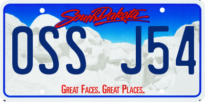 SD license plate 0SSJ54