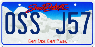 SD license plate 0SSJ57