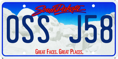 SD license plate 0SSJ58