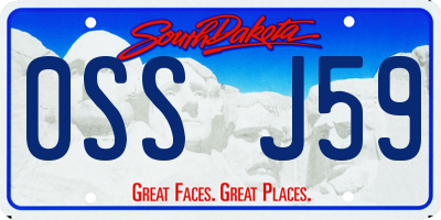 SD license plate 0SSJ59