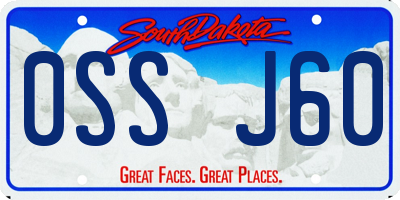 SD license plate 0SSJ60