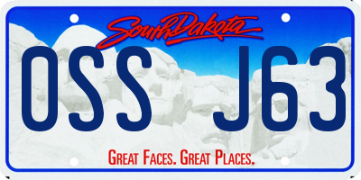 SD license plate 0SSJ63