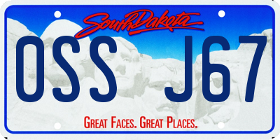 SD license plate 0SSJ67