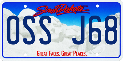 SD license plate 0SSJ68