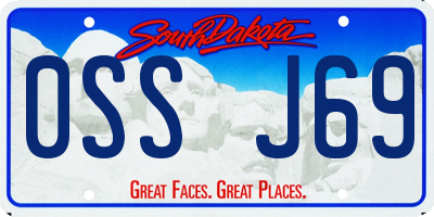 SD license plate 0SSJ69