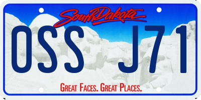 SD license plate 0SSJ71