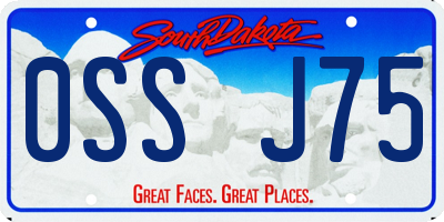 SD license plate 0SSJ75