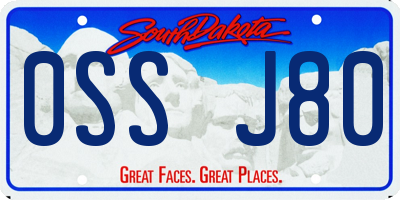 SD license plate 0SSJ80