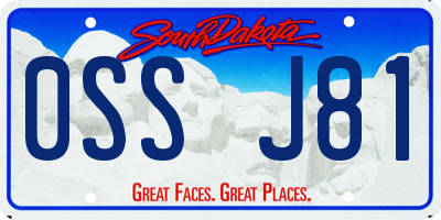 SD license plate 0SSJ81