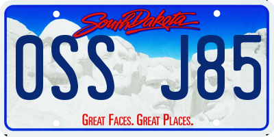 SD license plate 0SSJ85