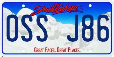 SD license plate 0SSJ86