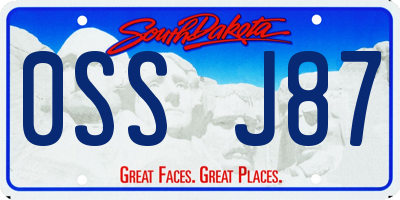 SD license plate 0SSJ87